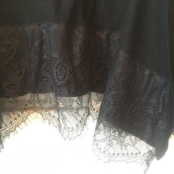 TOMMY HILFIGER lacy lace shrug cardigan short top M Medium S 3/4 sleeve black - Picture 4 of 4